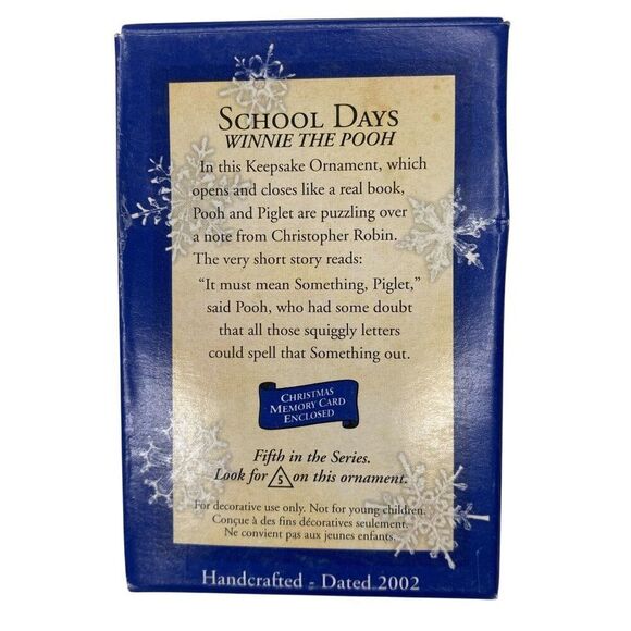 School Days Winnie The Pooh Hallmark Ornament#5 in Series - Picture 2 of 2